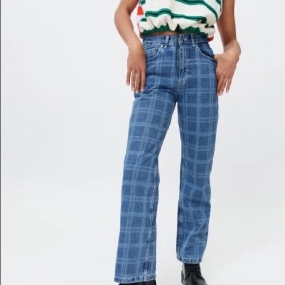 The Ragged Priest Plaid Jeans size 28 - Picture 1 of 8